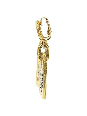 Chanel CHANEL Coco Mark Cambon Plate Earrings, Yellow Gold, Women's (view 2)