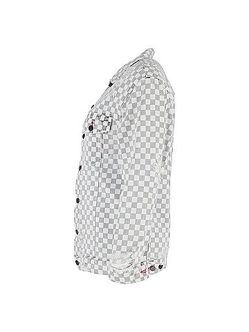 Alexander Wang Alexander Wang Daze With Checkerboard Print Denim Jacket in Grey Cotton (view 2)
