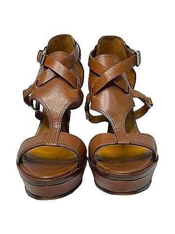 Ralph Lauren Ralph Lauren Collection Strappy Sandals in Brown Leather (view 2)