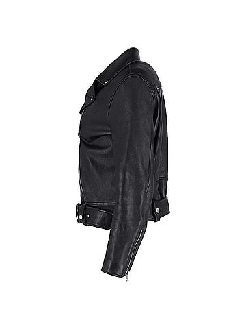 Acne Acne Studios Zip Up Biker Jacket in Black Leather (view 2)