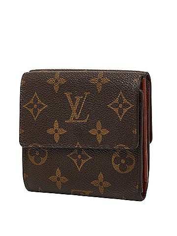 Louis Vuitton Louis Vuitton Monogram Portefeuille Elise Tri-fold Wallet, Double Snap Closure, M61654, Brown Leather, Women's, LOUIS VUITTON (view 2)