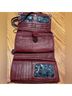 Brighton 100% Leather Snake Print Red Silver Clutch One size - photo 8