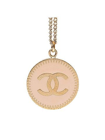 Chanel Chanel Coco Mark Round Necklace 06P Gold Pink Plated Women's CHANEL (view 1)
