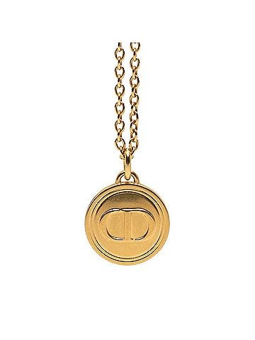 Christian Dior Christian Dior Dior CD Logo Round Necklace, Gold Plated, Women's (view 1)