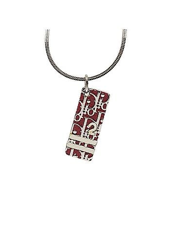 Christian Dior Christian Dior Dior Trotter Plate Necklace, Silver and Red Metal, Women's. (view 1)