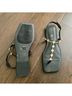 Katy Perry Solid Black Sandals Size 8 1/2 - photo 3