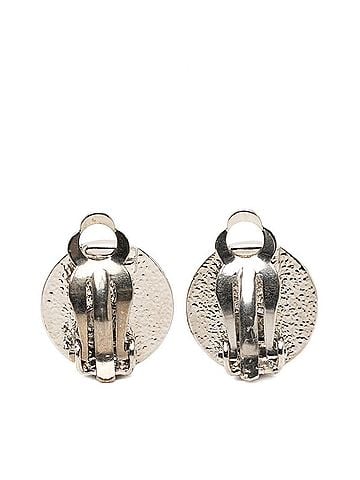 Chanel Chanel Coco Mark Round Earrings 00A Silver Metal Women's CHANEL (view 2)