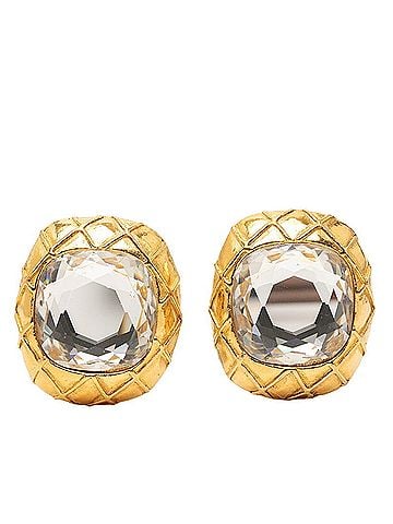 Chanel Chanel Matelassé Earrings, Gold Plated, Women's CHANEL (view 1)