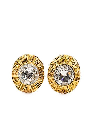Chanel Chanel Round Earrings, Gold Plated, Women's. (view 1)