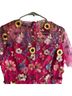 Dalia Collection Floral Pink Yellow Cocktail Dress Size M - photo 2