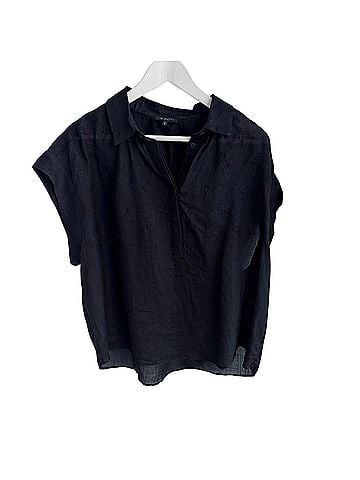 Rag & Bone Robin Rami Embroidered Top Short Sleeve Blouse (view 1)