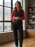 Mexx 100% Cotton Floral Black Red Vest Size M - photo 4