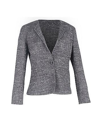 Max Mara Max Mara Single-Breasted Tweed Blazer in Grey Wool (view 1)