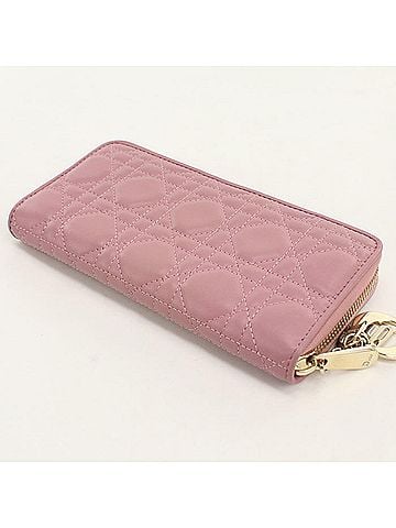 Christian Dior Christian Dior DIOR Dior Long Wallet with Round Zipper S0007ONMJ Voyageur Lady Women's Pink (view 2)