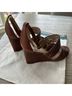 Tory Burch 100% Leather Brown Wedges Size 8 1/2 - photo 5