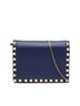 Valentino 100% Leather Blue Leather Rockstud Chain Pouch One size - photo 1
