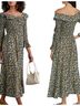 DÔEN Floral Black Green Casual Dress Size XS - photo 1