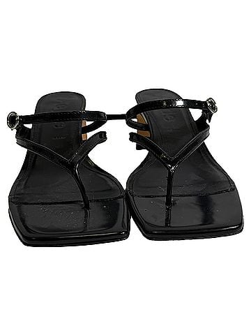 aeydē Aeyde Giselle Heeled Mules in Black Calf Leather (view 2)