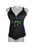 Jag Solid Color Block Black Green Swimsuit Top Size L - photo 1