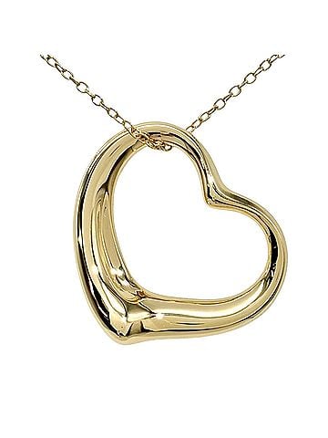 Tiffany & Co. Tiffany &amp; Co. Open Heart Large Long Necklace, 18K Yellow Gold, 14.1g, by Elsa Peretti, for Women. (view 1)
