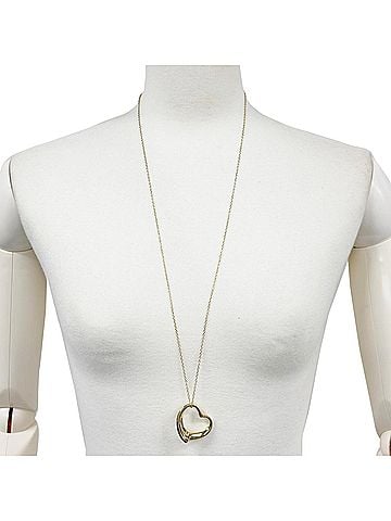 Tiffany & Co. Tiffany &amp; Co. Open Heart Large Long Necklace, 18K Yellow Gold, 14.1g, by Elsa Peretti, for Women. (view 2)