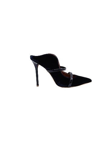 Malone Souliers Malone Souliers 100mm Maureen Mules in Navy Blue Leather (view 1)