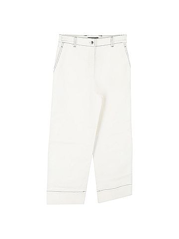 Loro Piana Loro Piana Contrast Stitch Trousers in White Cotton (view 1)