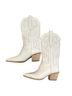Jeffrey Campbell 100% Leather Tan White Boots Size 8 1/2 - photo 2