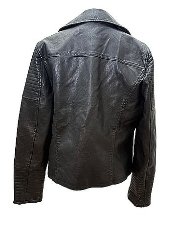 Topshop Moto Quilted Biker Leather Jacket (view 2)