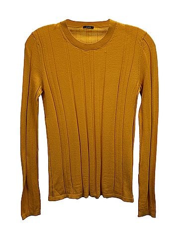 Joseph Joseph Ribbed Long Sleeve Top in Yellow Wool (view 1)