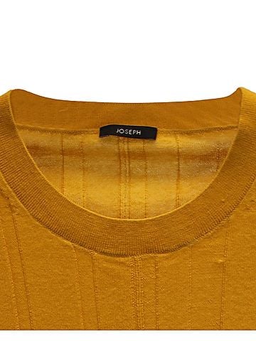 Joseph Joseph Ribbed Long Sleeve Top in Yellow Wool (view 2)