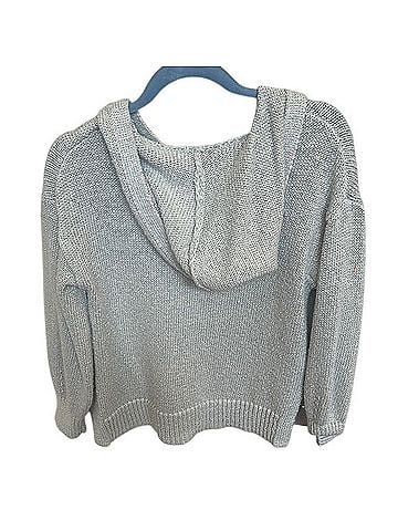 Lou & Grey Silver Sparkle V-Neck Hooded Sweater Casual Sweaters (view 2)