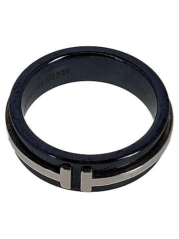 Tiffany & Co. Tiffany &amp; Co T Wide Band Ring in Black Metal (view 1)