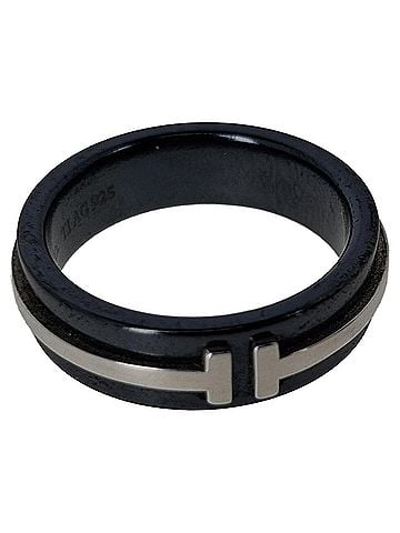 Tiffany & Co. Tiffany &amp; Co T Wide Band Ring in Black Metal (view 2)