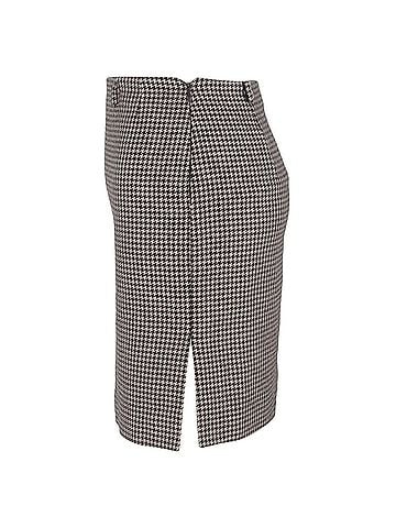 Max Mara Max Mara Houndstooth-Print Mini Skirt in Beige Wool (view 2)