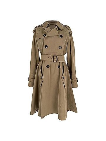 Jean Paul Gaultier Jean Paul Gaultier Double-Breasted Belted Trench Coat in Brown Wool (view 1)