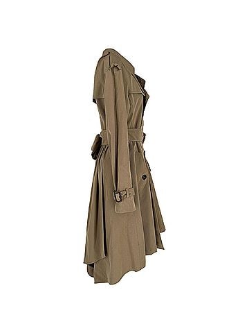 Jean Paul Gaultier Jean Paul Gaultier Double-Breasted Belted Trench Coat in Brown Wool (view 2)