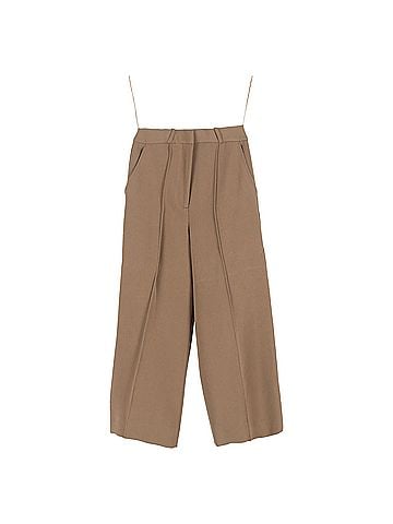 Cult Gaia Cult Gaia Caro Cropped Woven Wide-Leg Pants in Brown Polyester (view 1)