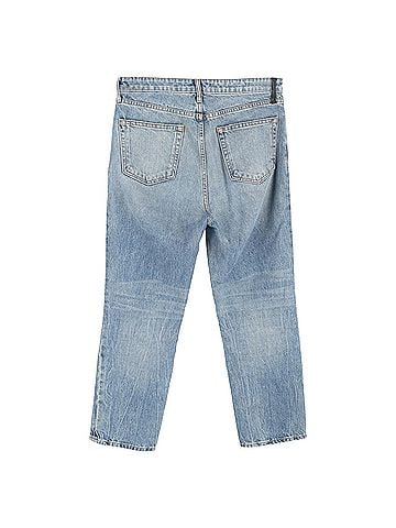 Alexander Wang Alexander Wang Washed Mid-Rise Jeans in Blue Cotton (view 2)