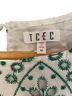TCEC Floral White Green Short Sleeve Blouse Size M - photo 3