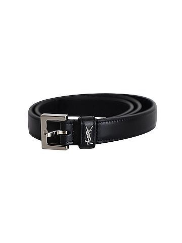 Saint Laurent Saint Laurent Monogram Buckled Belt in Black Leather (view 1)