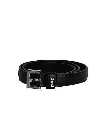 Saint Laurent Saint Laurent Monogram Buckled Belt in Black Leather (view 2)