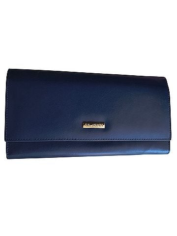 St. John Caviar Navy LEATHER Clutch (view 1)
