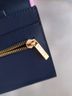 St. John Caviar 100% Leather Blue Clutch One size - photo 12