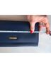 St. John Caviar 100% Leather Blue Clutch One size - photo 16