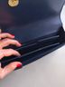 St. John Caviar 100% Leather Blue Clutch One size - photo 9