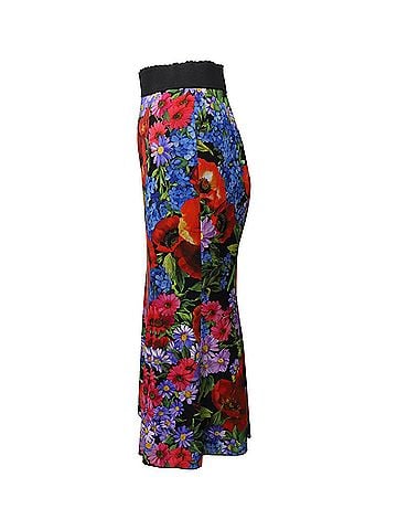 Dolce & Gabbana Dolce &amp; Gabbana Midi Skirt in Floral Print Silk (view 2)