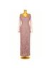 JS Collections 100% Polyester Damask Solid Floral Multi Color Pink Purple Cocktail Dress Size 6 - photo 4