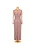 JS Collections 100% Polyester Damask Solid Floral Multi Color Pink Purple Cocktail Dress Size 6 - photo 13