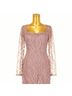 JS Collections 100% Polyester Damask Solid Floral Multi Color Pink Purple Cocktail Dress Size 6 - photo 8
